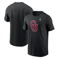 T-shirt Jordan Brand noir avec logo Oklahoma Sooners Primetime Evergreen pour homme