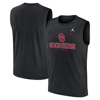 Débardeur Jordan Brand noir pour homme, motif mascotte Primetime Legend Lock Up Performance Muscle, Oklahoma Sooners