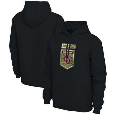 Men's Jordan Brand Black Oklahoma Sooners Veterans Camo Pullover Hoodie