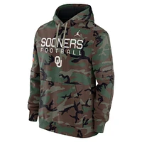 Men's Jordan Brand  Camo Oklahoma Sooners 2024 Military Appreciation Club Fleece Pullover Hoodie