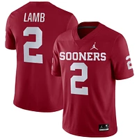 Homme Jordan Brand CeeDee Lamb Crimson Oklahoma Sooners Player Game Jersey