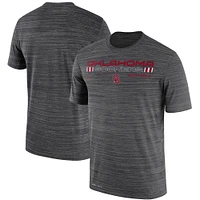 T-shirt Jordan Brand Oklahoma Sooners Velocity Legend Performance pour homme, anthracite