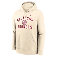 Men's Jordan Brand Cream Oklahoma Sooners Arch Logo Pullover Hoodie