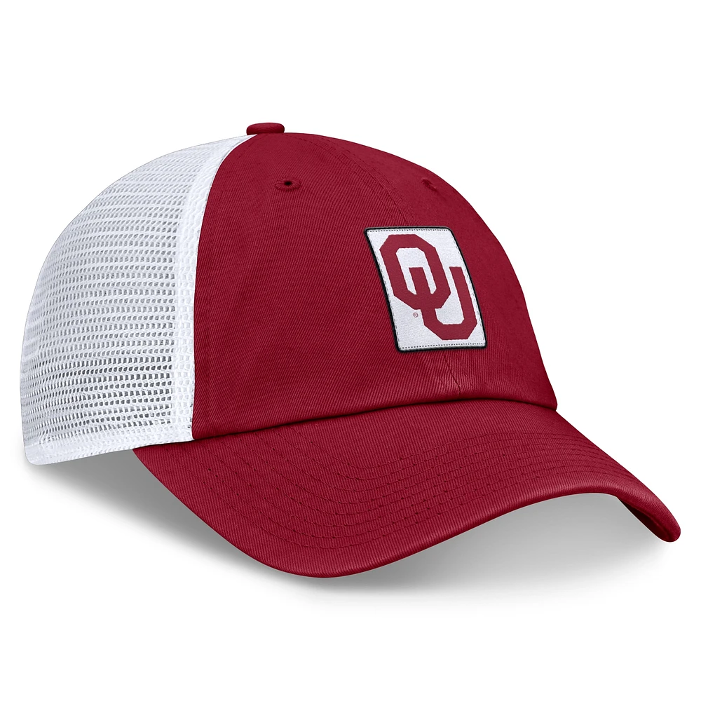 Casquette réglable Jordan Brand pour homme, cramoisi/blanc, Oklahoma Sooners Primetime Club Trucker