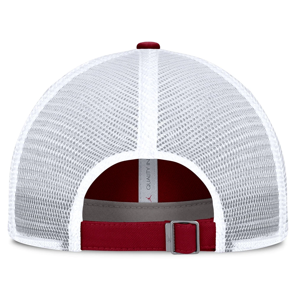 Casquette réglable Jordan Brand pour homme, cramoisi/blanc, Oklahoma Sooners Primetime Club Trucker