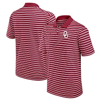 Men's Jordan Brand Crimson/White Oklahoma Sooners Primetime Victory Striped Performance Polo