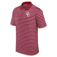 Men's Jordan Brand Crimson/White Oklahoma Sooners Primetime Victory Striped Performance Polo