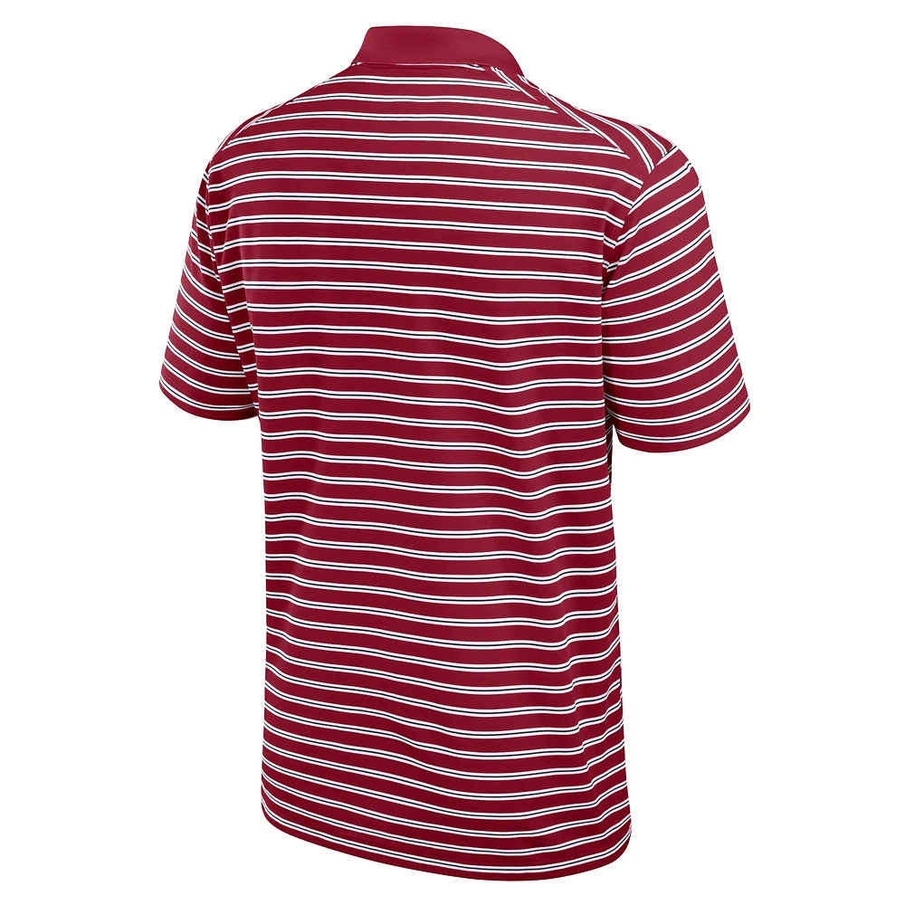 Men's Jordan Brand Crimson/White Oklahoma Sooners Primetime Victory Striped Performance Polo