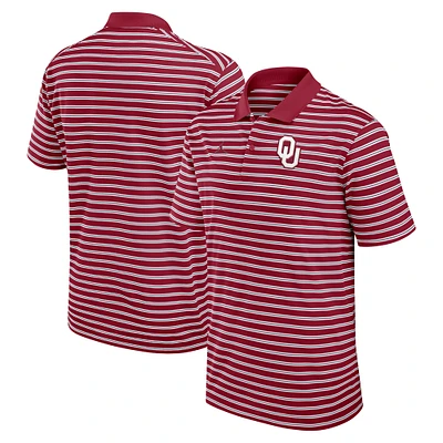 Polo rayé Primetime Victory Performance pour homme Jordan Brand Oklahoma Sooners, cramoisi/blanc