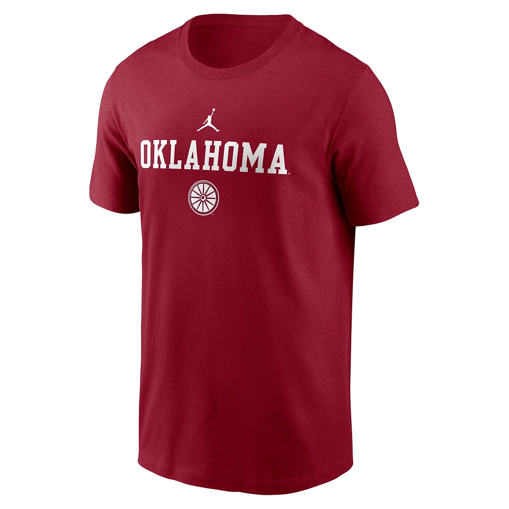 Men's Jordan Brand Crimson Oklahoma Sooners 2-Hit Stacked T-Shirt