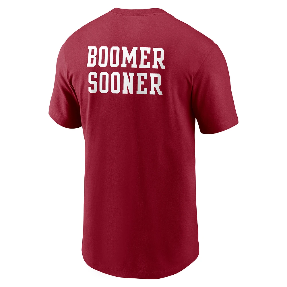 Men's Jordan Brand Crimson Oklahoma Sooners 2-Hit Stacked T-Shirt
