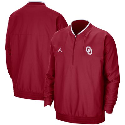 Men's Jordan Brand Crimson Oklahoma Sooners 2021 Coach Half-Zip Jacket