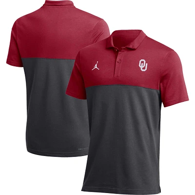 Men's Jordan Brand Crimson Oklahoma Sooners 2022 Coaches Performance Polo