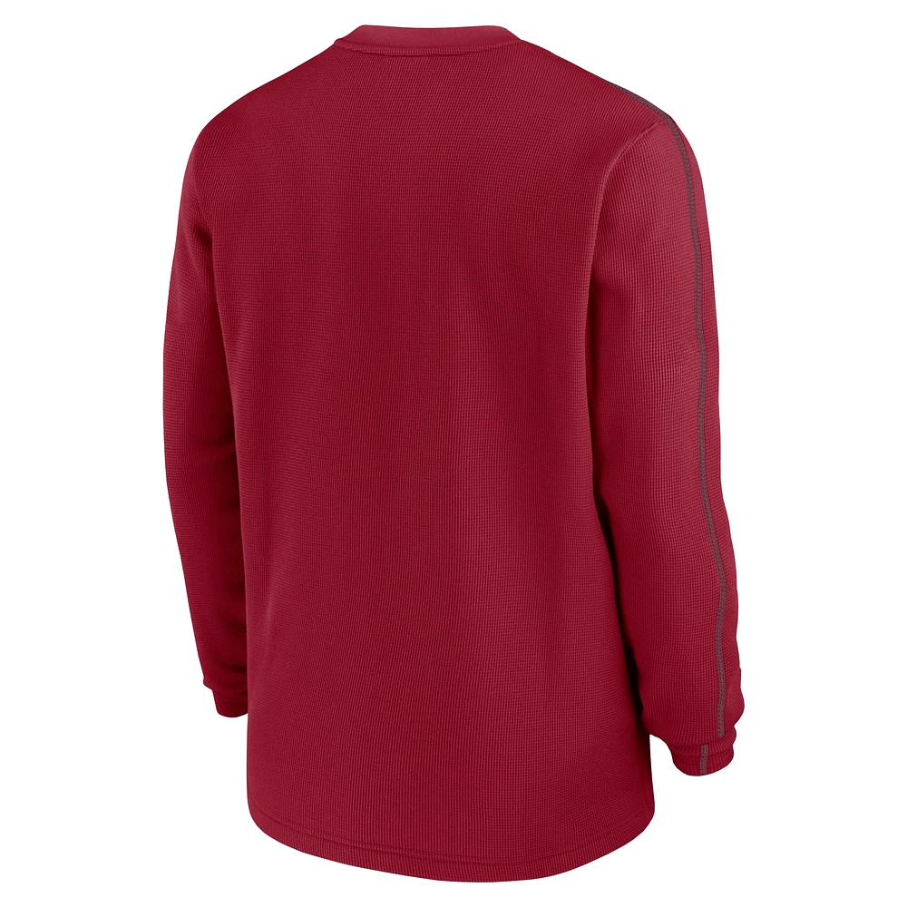 Men's Jordan Brand Crimson Oklahoma Sooners 2024 Sideline Coaches Long Sleeve Top