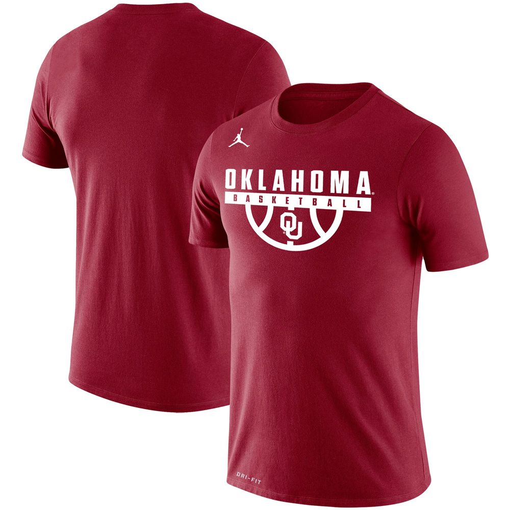 Men's Jordan Brand Crimson Oklahoma Sooners Basketball Drop Legend Performance T-Shirt