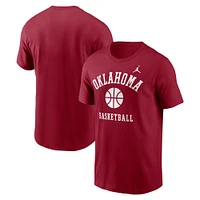 Men's Jordan Brand Crimson Oklahoma Sooners Basketball Icon T-Shirt