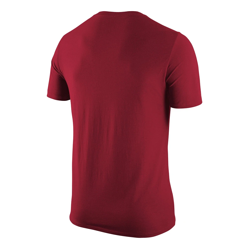 T-shirt avec logo de basket-ball Jordan Brand Crimson Oklahoma Sooners pour hommes