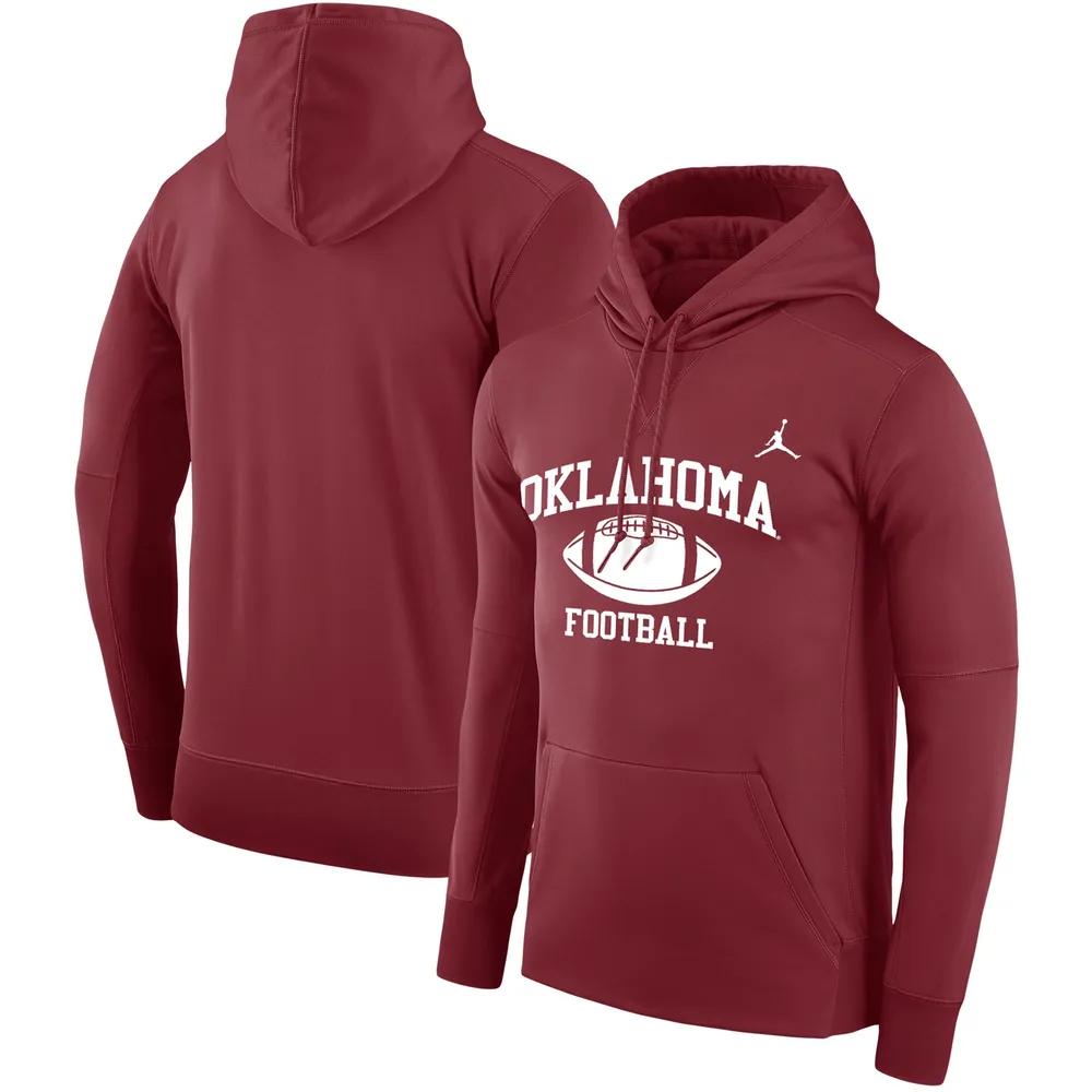 Nike Oklahoma Sooners Mens Crimson Club Fleece Football Long Sleeve Hoodie