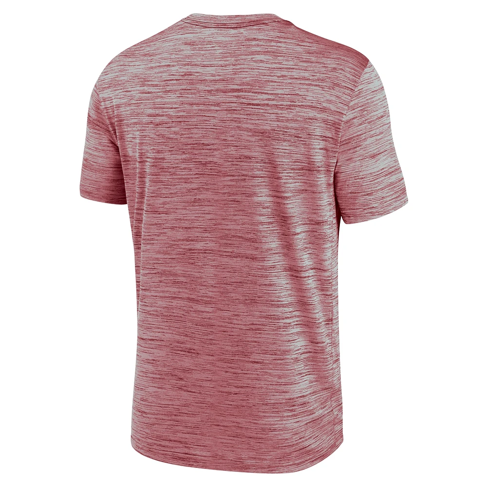 T-shirt Jordan Brand Crimson Oklahoma Sooners Campus Center Block Velocity Performance pour homme