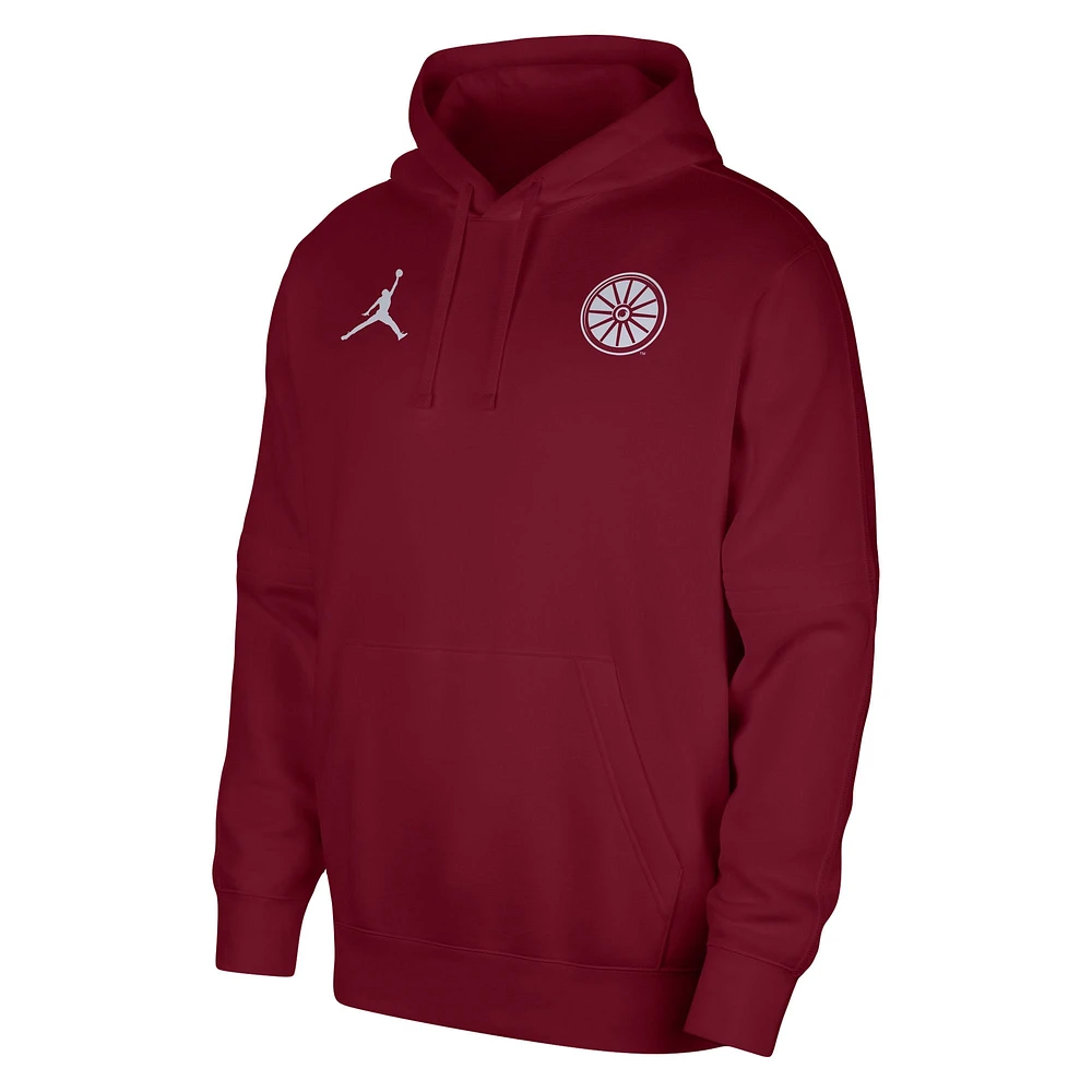 Men's Jordan Brand Crimson Oklahoma Sooners Club Pullover Hoodie