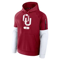 Men's Jordan Brand Crimson Oklahoma Sooners Fitness Performance Pullover Hoodie