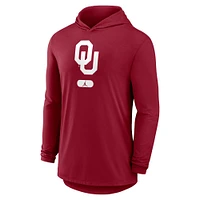 Men's Jordan Brand Crimson Oklahoma Sooners Lightweight Performance Long Sleeve Hoodie T-Shirt