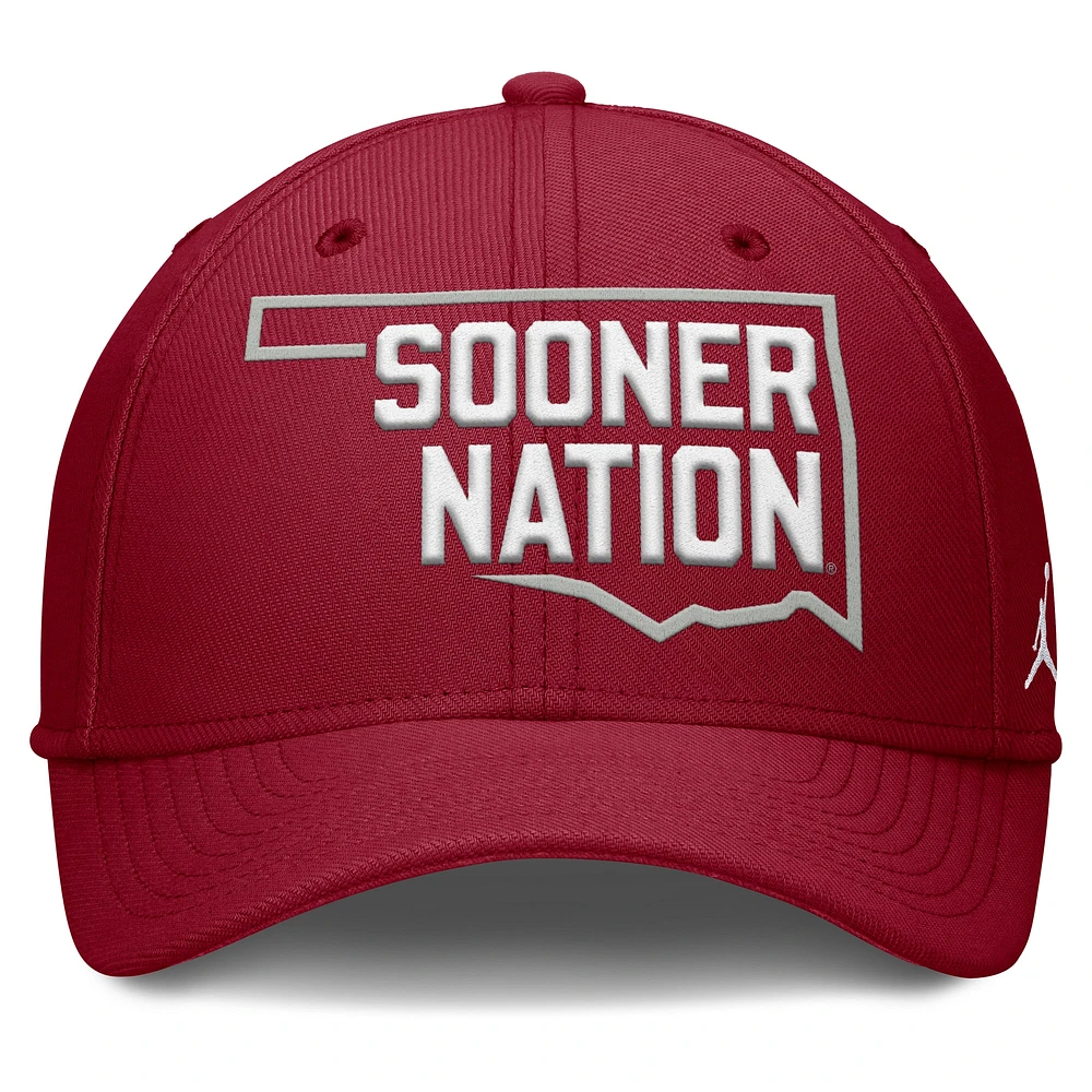 Men's Jordan Brand Crimson Oklahoma Sooners Local Swoosh Flex Hat