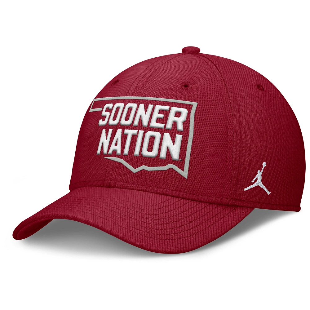 Men's Jordan Brand Crimson Oklahoma Sooners Local Swoosh Flex Hat