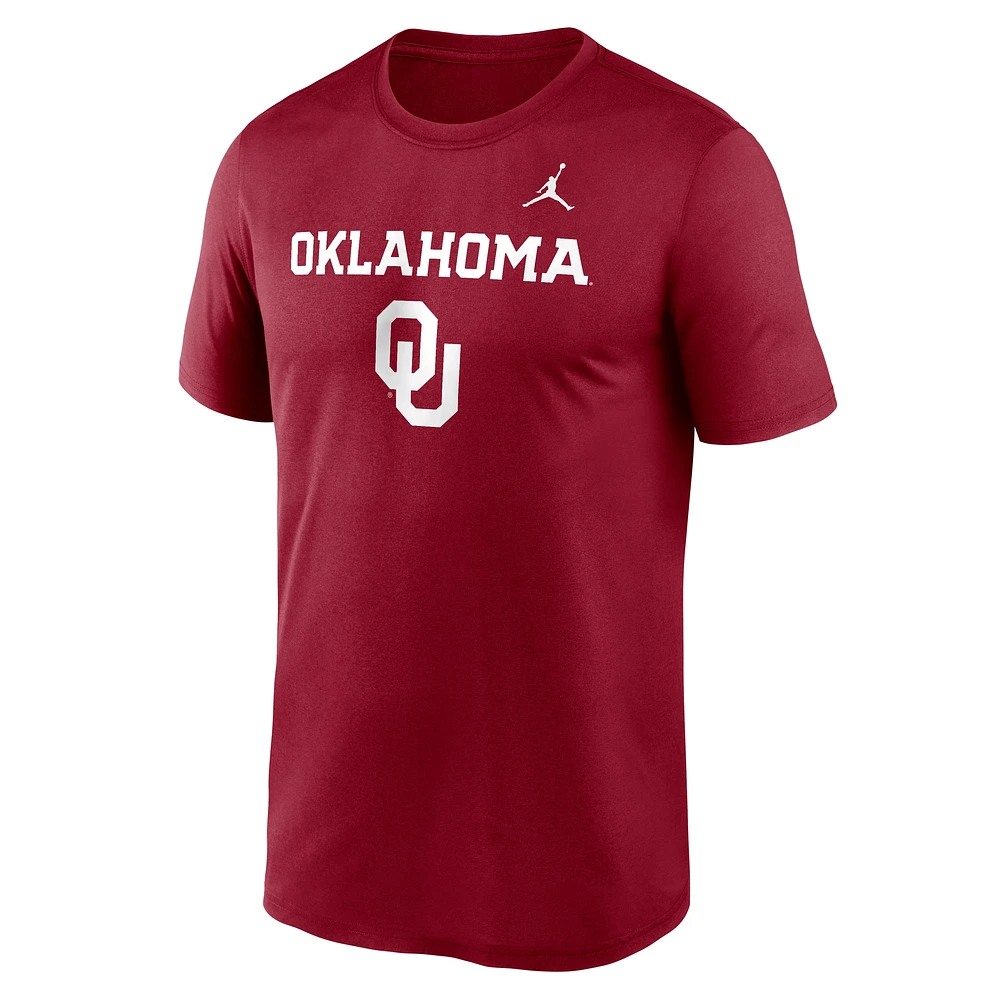 Men's Jordan Brand Crimson Oklahoma Sooners Lockup Legend Performance T-Shirt