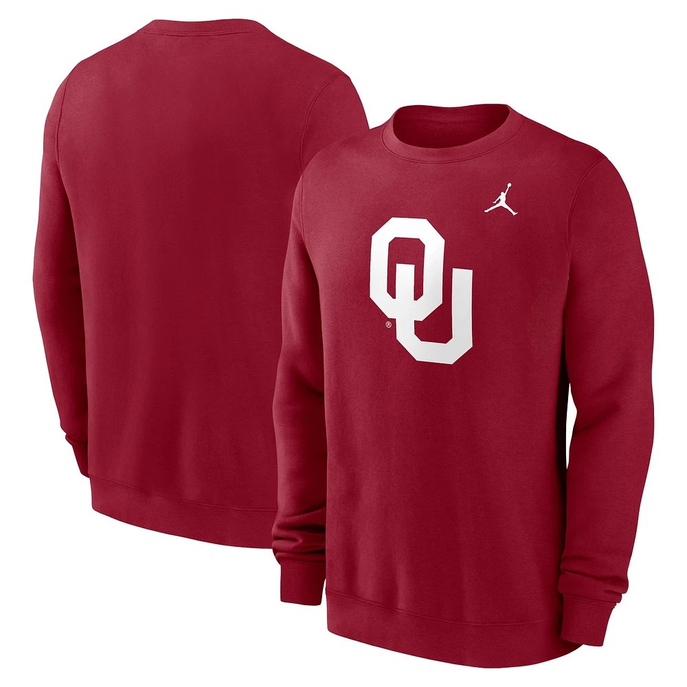 Men's Jordan Brand Crimson Oklahoma Sooners Primetime Fleece Pullover Sweatshirt