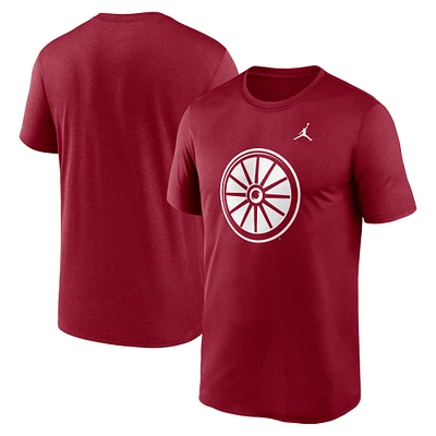 T-shirt Jordan Brand Crimson Oklahoma Sooners Primetime Legend Alternate Logo pour homme