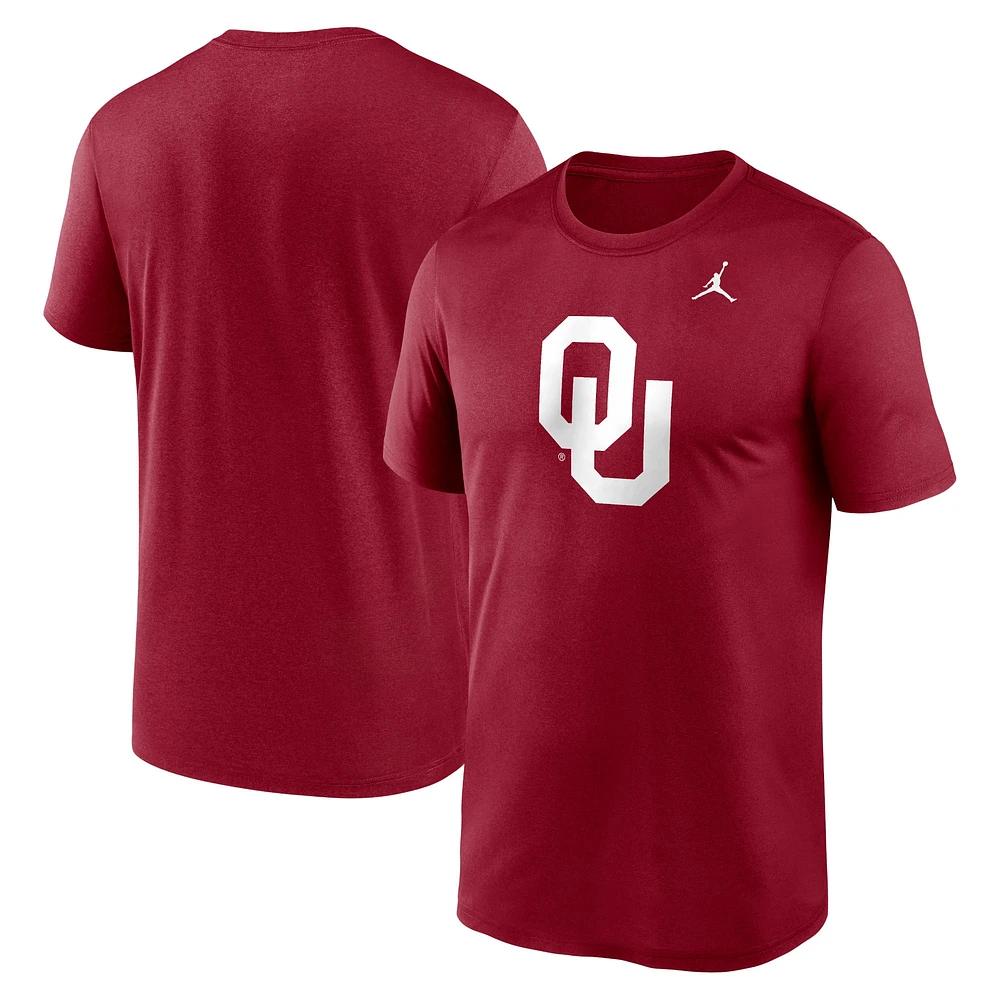 T-shirt Jordan Brand pour homme avec logo Primetime Legend des Oklahoma Sooners pourpre