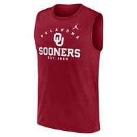 Débardeur Jordan Brand Crimson Oklahoma Sooners Primetime Legend Mascot Lock Up Performance Muscle pour homme