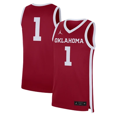 Maillot Jordan Brand pour homme, réplique des Oklahoma Sooners, cramoisi