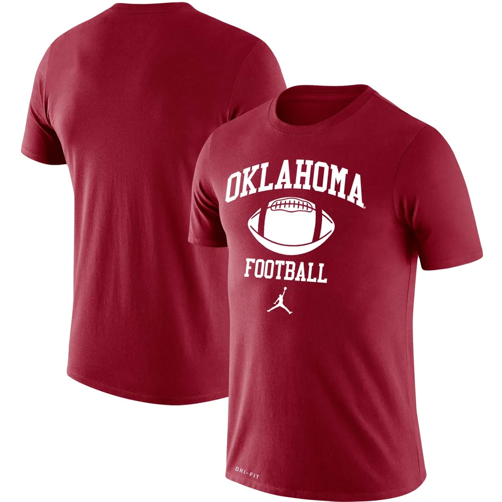 Jordan Brand T-shirt Performance Lockup Légende du football rétro Oklahoma Sooners pour homme