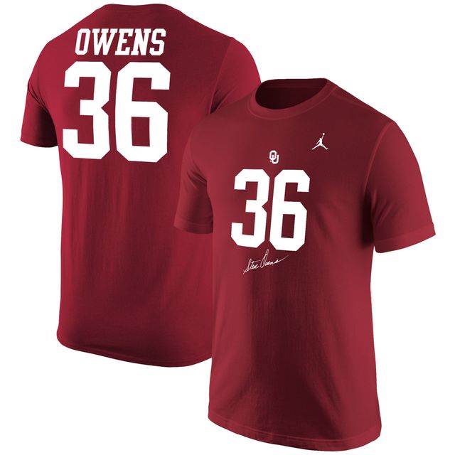 T-shirt Jordan Marques Crimson Oklahoma Sooners Steve Owens pour homme