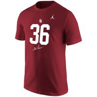 Men's Jordan Brand Crimson Oklahoma Sooners Steve Owens Jersey T-Shirt