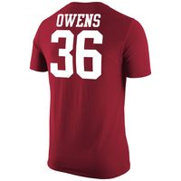 Men's Jordan Brand Crimson Oklahoma Sooners Steve Owens Jersey T-Shirt