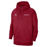 Men's Jordan Brand Crimson Oklahoma Sooners Travel Fleece Full-Zip Hoodie