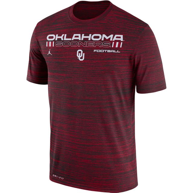 T-shirt Jordan Brand Crimson Oklahoma Sooners Velocity Legend Performance pour homme