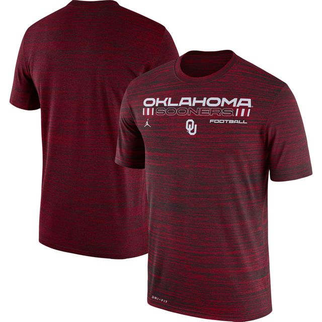 T-shirt Jordan Brand Crimson Oklahoma Sooners Velocity Legend Performance pour homme