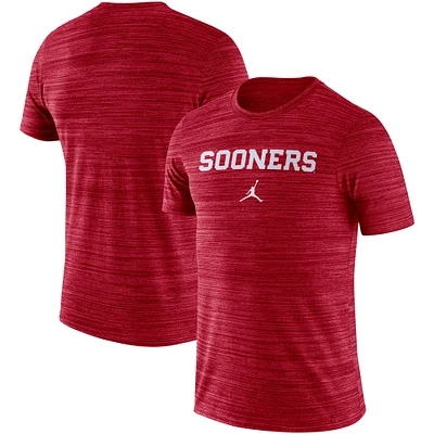 Men's Jordan Brand Crimson Oklahoma Sooners Velocity Performance T-Shirt