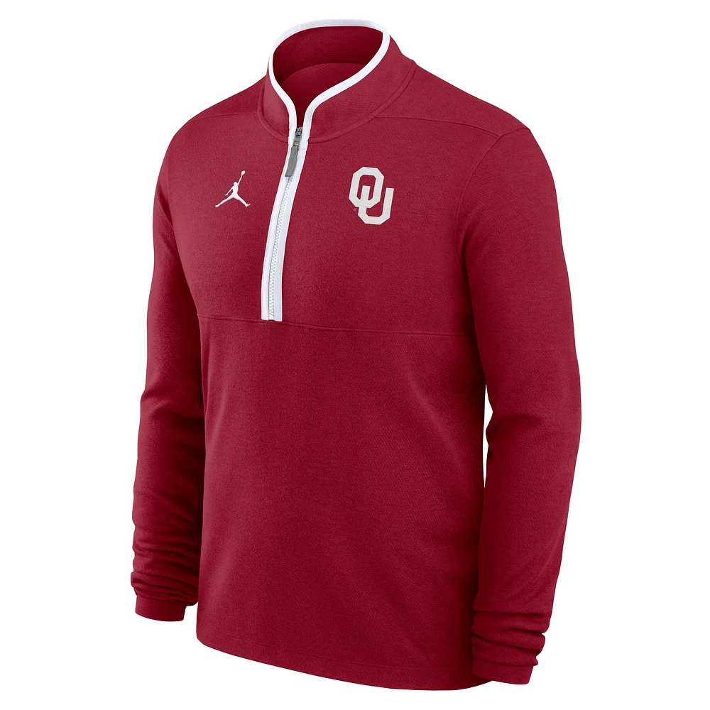 Men's Jordan Brand Crimson Oklahoma Sooners Victory Half-Zip Sweatshirt