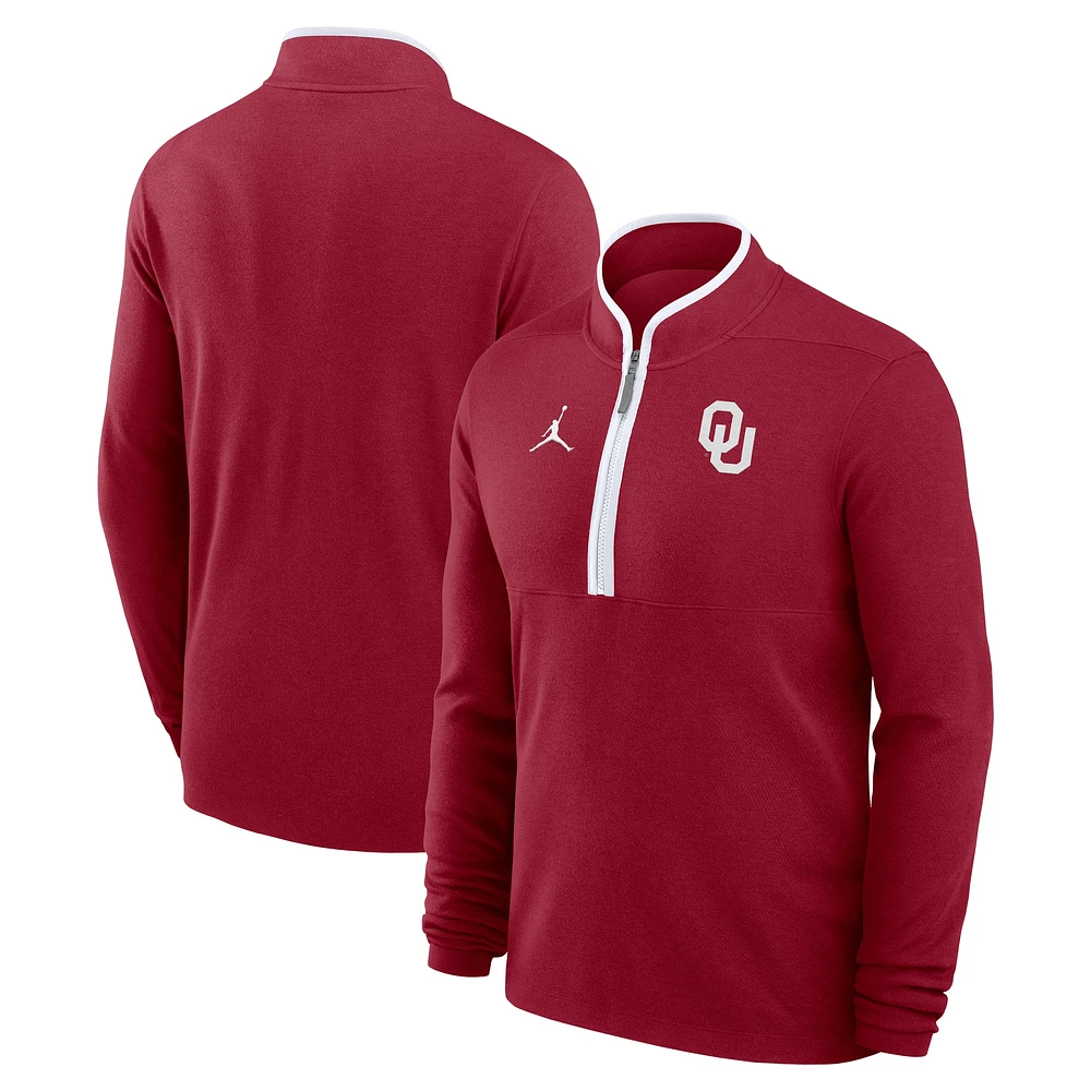 Men's Jordan Brand Crimson Oklahoma Sooners Victory Half-Zip Sweatshirt