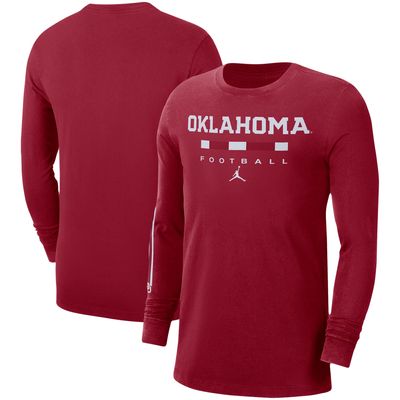 Men's Jordan Brand Crimson Oklahoma Sooners Word Long Sleeve T-Shirt