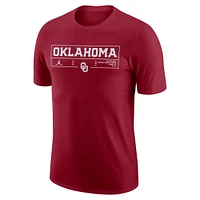 T-shirt Jordan Brand Crimson Oklahoma Sooners pour homme avec logo Stadium