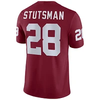 Maillot de football Jordan Brand Danny Stutsman Crimson Oklahoma Sooners NIL pour homme