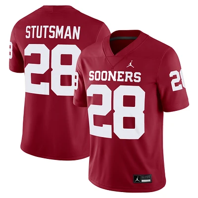 Men's Jordan Brand Danny Stutsman Crimson Oklahoma Sooners NIL Football Game Jersey