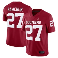 Men's Jordan Brand Gavin Sawchuk Crimson Oklahoma Sooners NIL Football Game Jersey