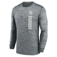 Men's Jordan Brand Oklahoma Sooners Sideline Velocity Performance Long Sleeve T-Shirt